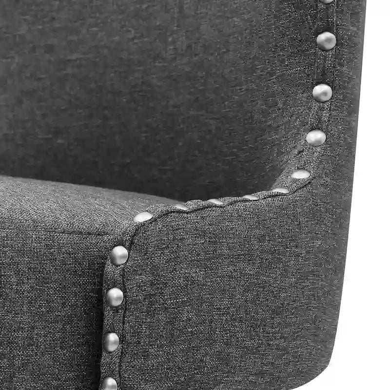 Swivel Bar Stool with Upholstered Seat and Nailhead Detail 22