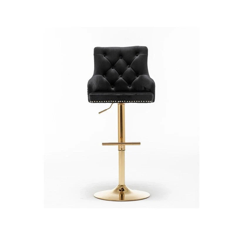 Set of 2 Adjustable Swivel Bar Stools with Gold Base by Best Master Furniture 1