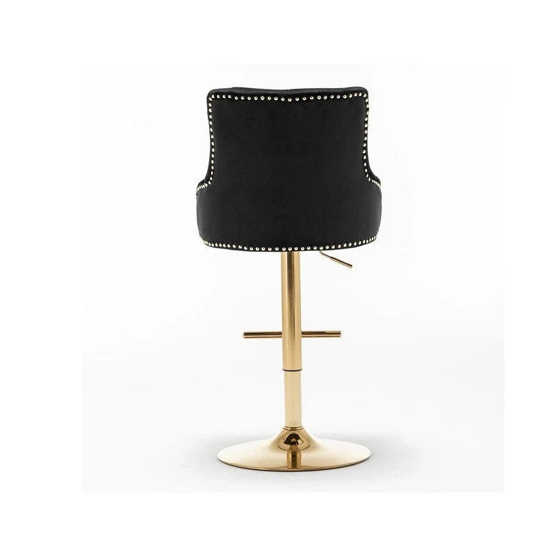 Set of 2 Adjustable Swivel Bar Stools with Gold Base by Best Master Furniture 2
