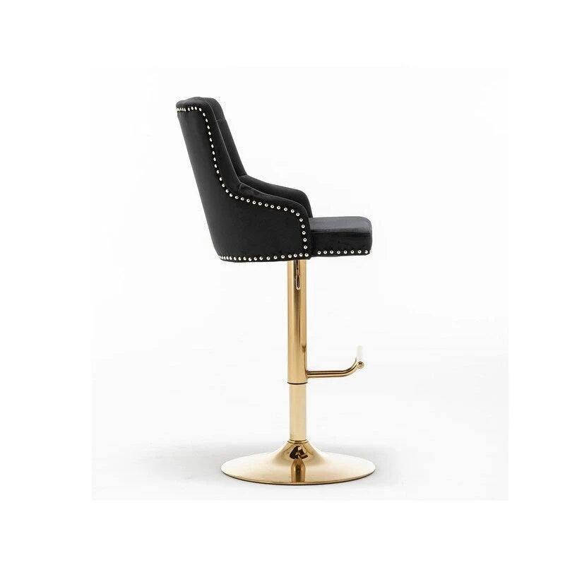 Set of 2 Adjustable Swivel Bar Stools with Gold Base by Best Master Furniture 3