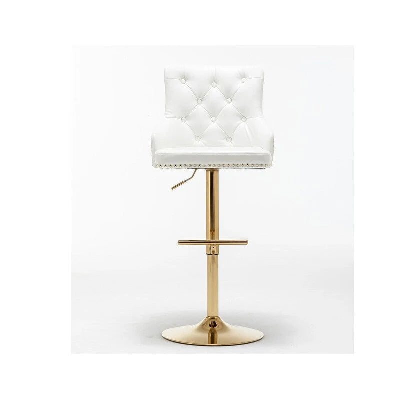 Set of 2 Adjustable Swivel Bar Stools with Gold Base by Best Master Furniture 5