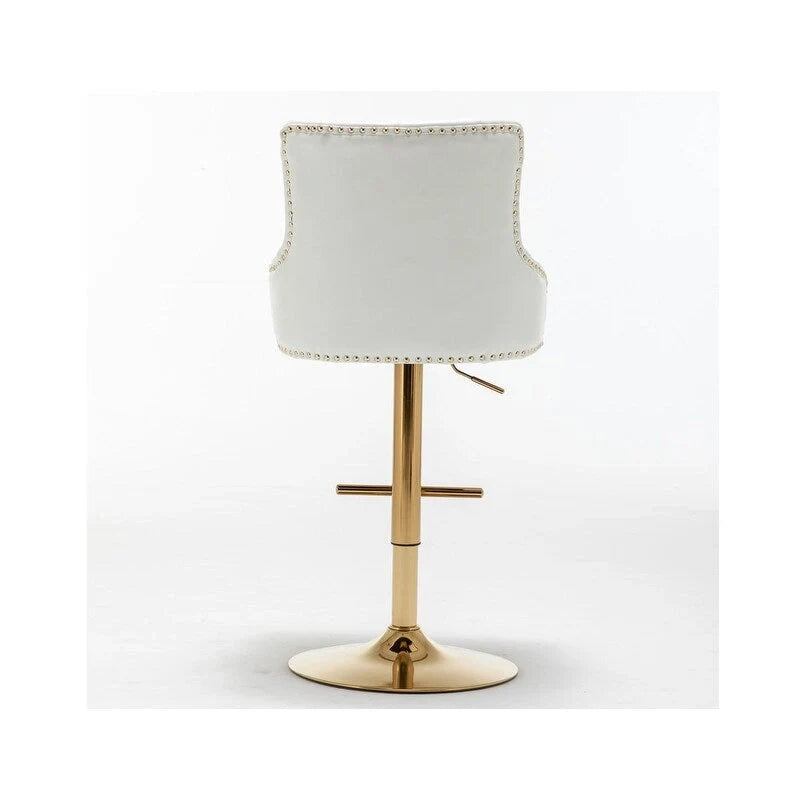 Set of 2 Adjustable Swivel Bar Stools with Gold Base by Best Master Furniture 6