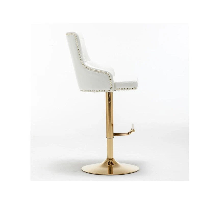 Set of 2 Adjustable Swivel Bar Stools with Gold Base by Best Master Furniture 7