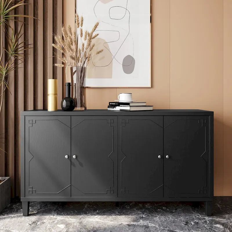 4-Door Wooden Accent Cabinet - Sideboard Buffet Server 1