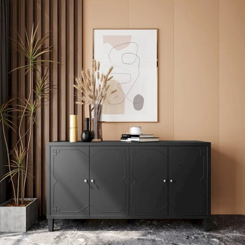 4-Door Wooden Accent Cabinet - Sideboard Buffet Server 3