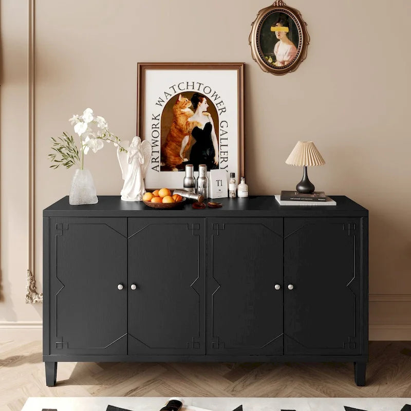 4-Door Wooden Accent Cabinet - Sideboard Buffet Server 5