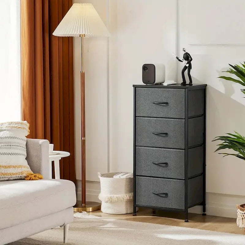4-Drawer Fabric Dresser for Bedroom - Tall Storage Organizer for Clothing, Closet, Kids' Room, and Cabinet 1