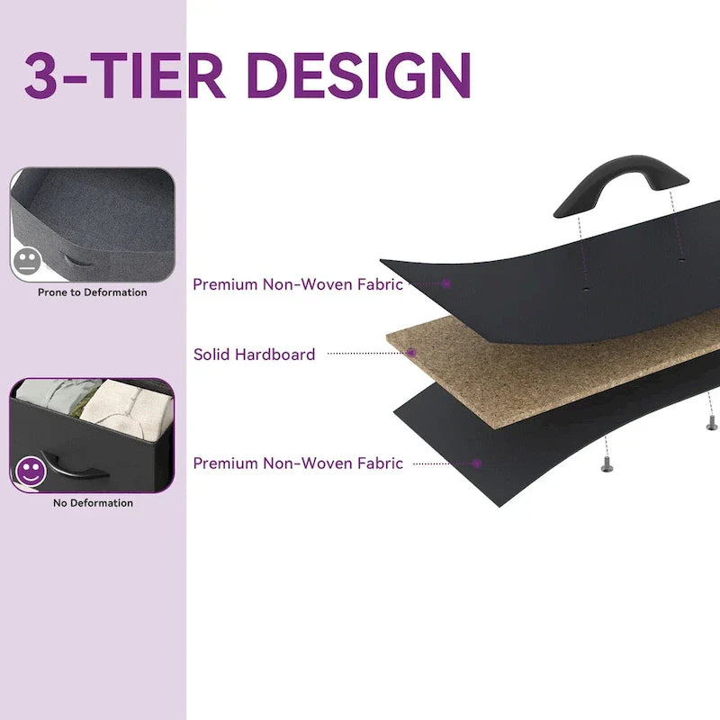 4-Drawer Fabric Dresser for Bedroom - Tall Storage Organizer for Clothing, Closet, Kids' Room, and Cabinet 8