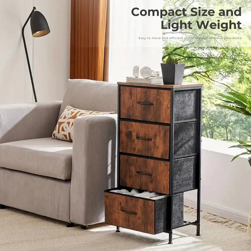 4-Drawer Fabric Dresser for Bedroom - Tall Storage Organizer for Clothing, Closet, Kids' Room, and Cabinet 15