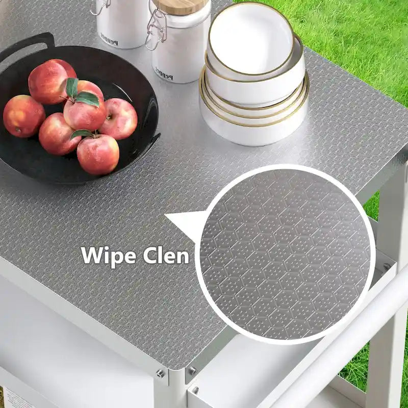 Portable Kitchen Island Grill Cart for Patios 14