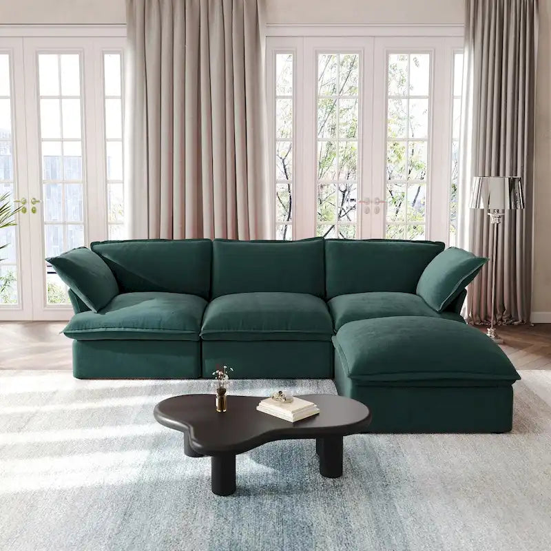Modern Sectional Sofa with Chaise and Cushioned Seating 37