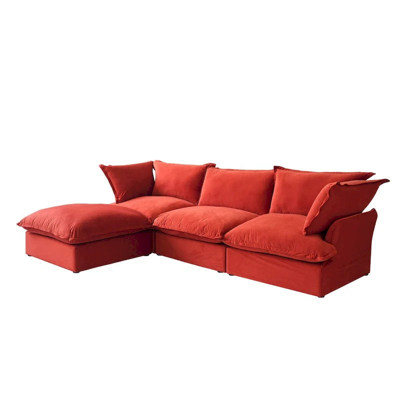 Modern L-Shaped Sectional Sofa with Chaise Ottoman - Deep and Comfortable Modular Design 6