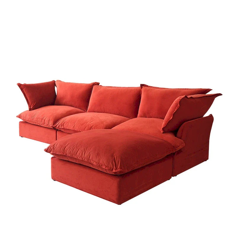 Modern L-Shaped Sectional Sofa with Chaise Ottoman - Deep and Comfortable Modular Design 7