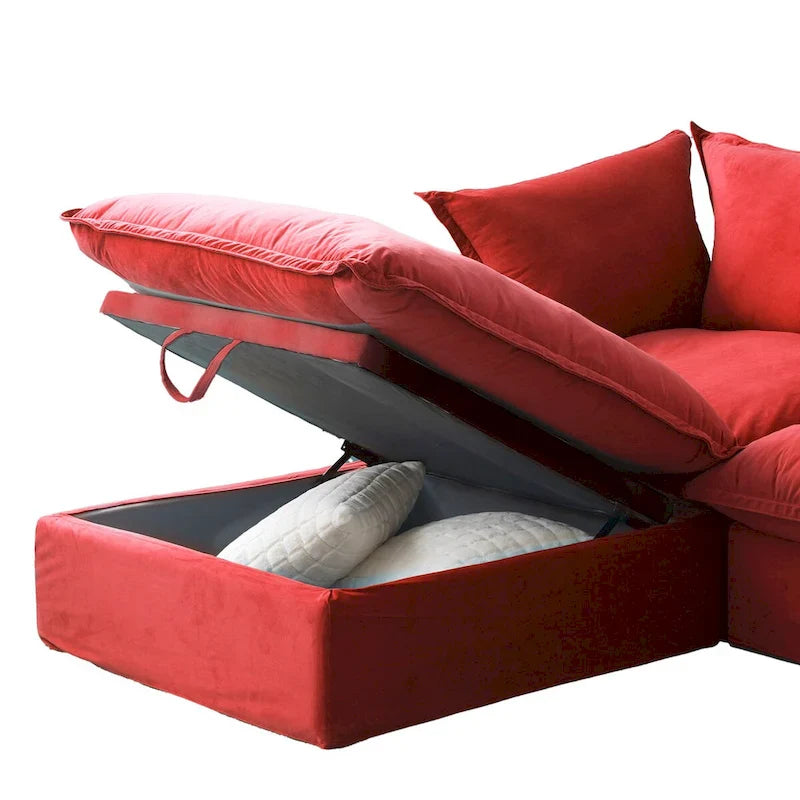 Modern L-Shaped Sectional Sofa with Chaise Ottoman - Deep and Comfortable Modular Design 14