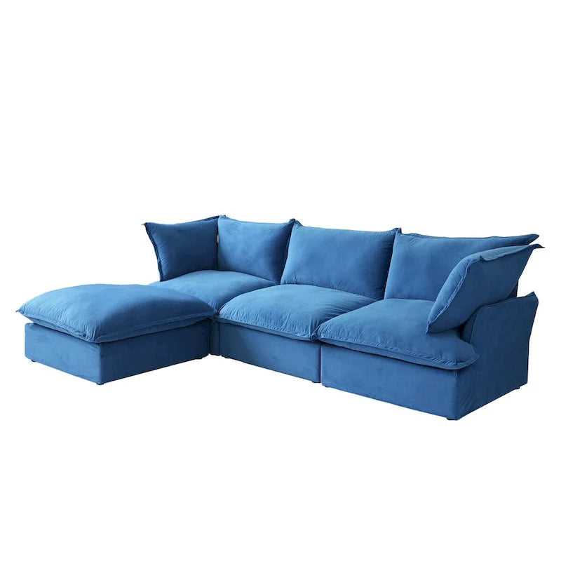 Modern L-Shaped Sectional Sofa with Chaise Ottoman - Deep and Comfortable Modular Design 17