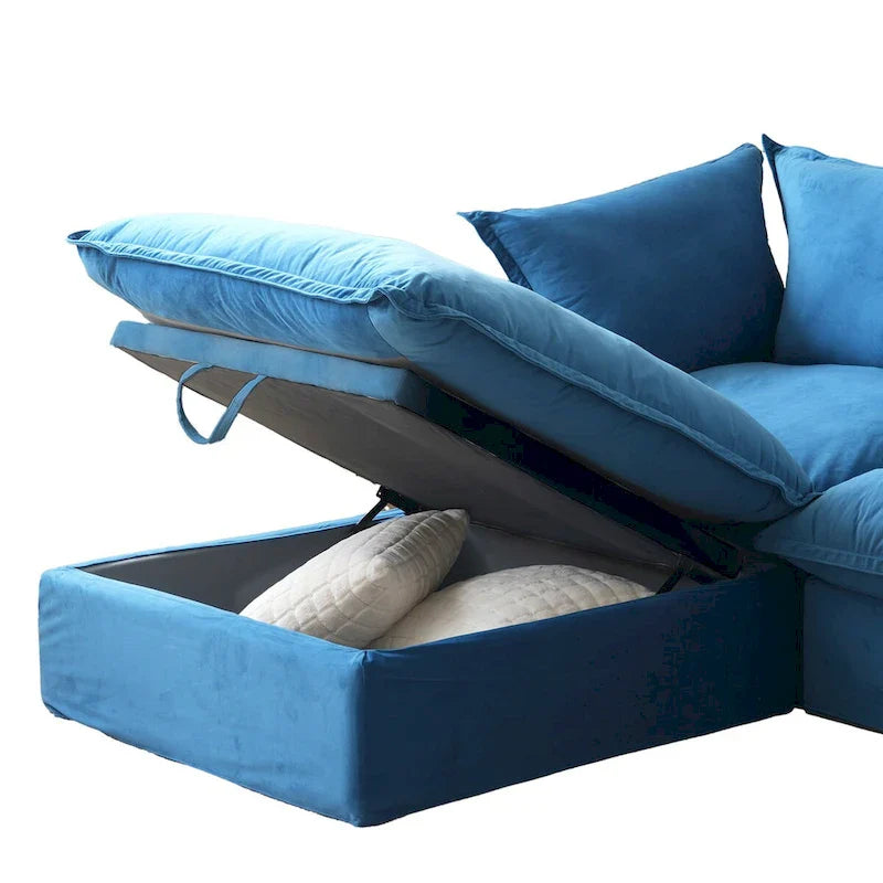 Modern L-Shaped Sectional Sofa with Chaise Ottoman - Deep and Comfortable Modular Design 23