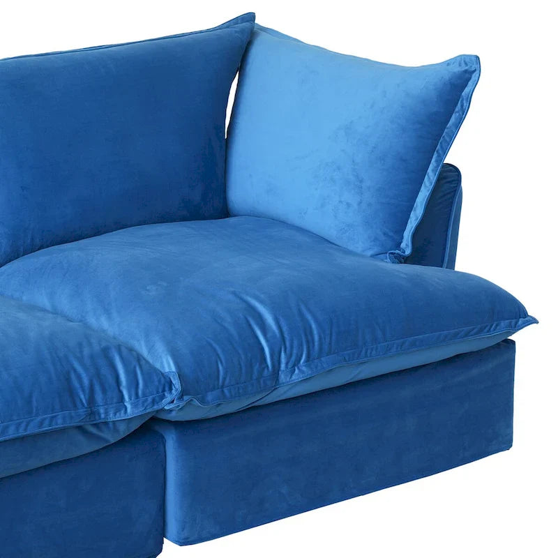 Modern L-Shaped Sectional Sofa with Chaise Ottoman - Deep and Comfortable Modular Design 24