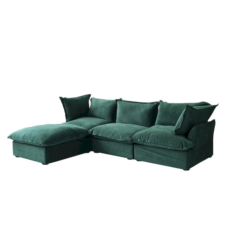 Modern L-Shaped Sectional Sofa with Chaise Ottoman - Deep and Comfortable Modular Design 31