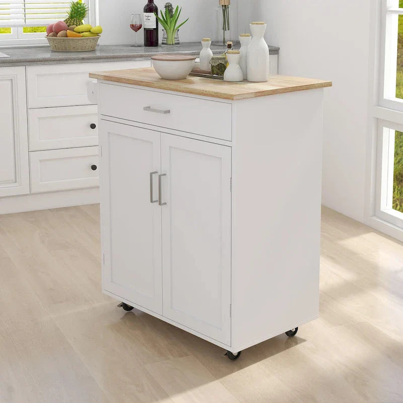 Adjustable Shelf Rolling Kitchen Island Trolley Cart 4