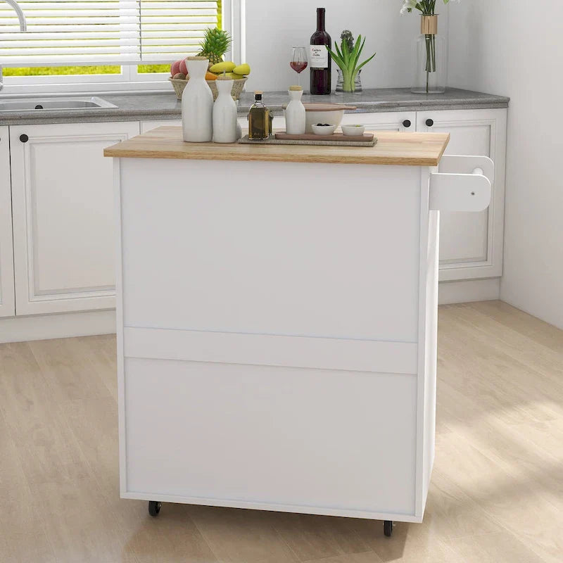 Adjustable Shelf Rolling Kitchen Island Trolley Cart 5