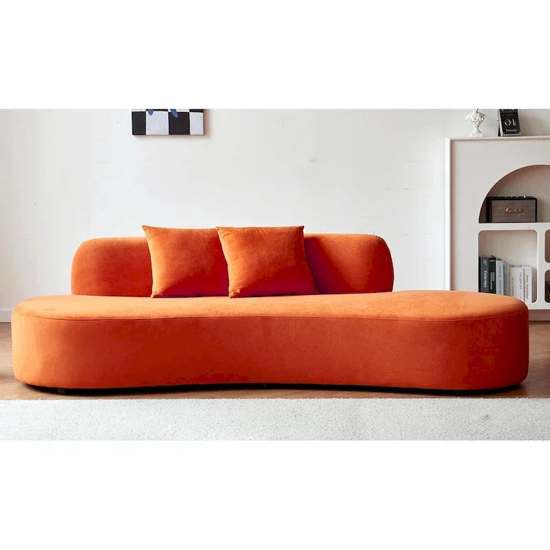90.2-Inch Curved Velvet Half Moon Sofa for Living Room 39