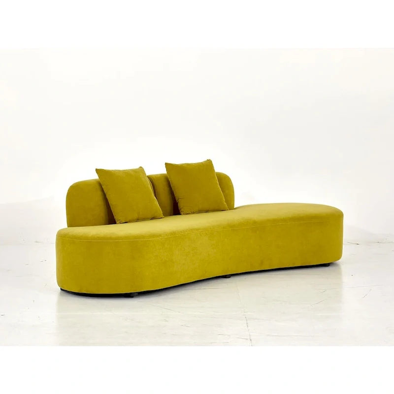 90.2-Inch Curved Velvet Half Moon Sofa for Living Room 6
