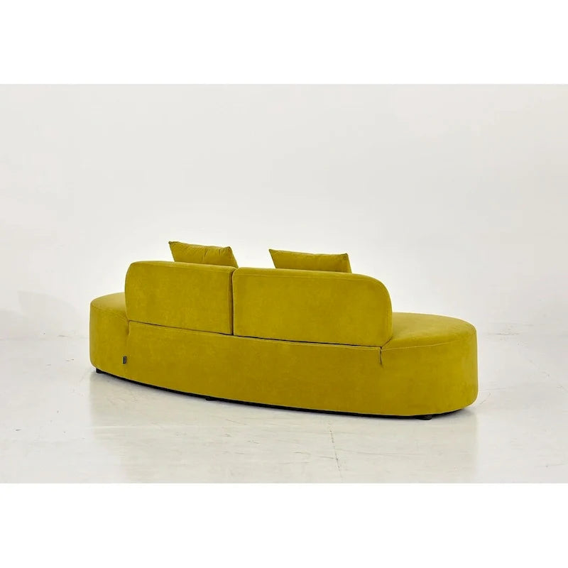 90.2-Inch Curved Velvet Half Moon Sofa for Living Room 8