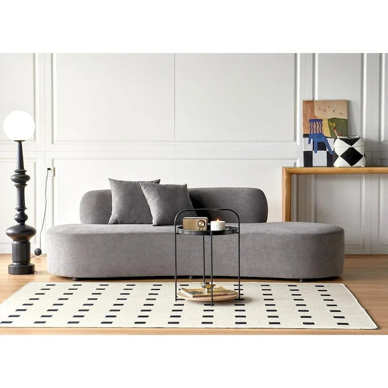 90.2-Inch Curved Velvet Half Moon Sofa for Living Room 11