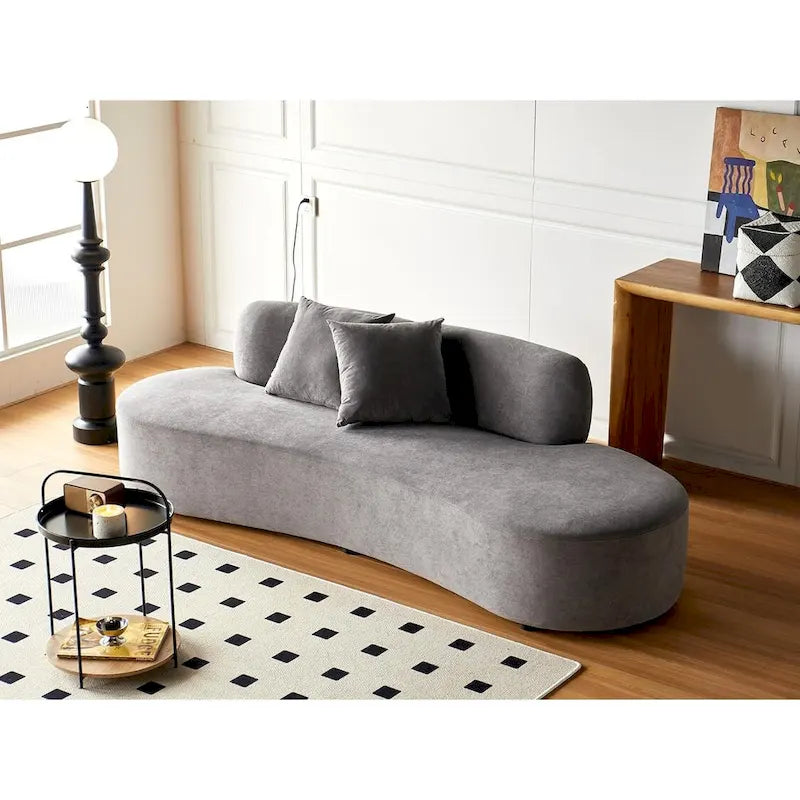 90.2-Inch Curved Velvet Half Moon Sofa for Living Room 12