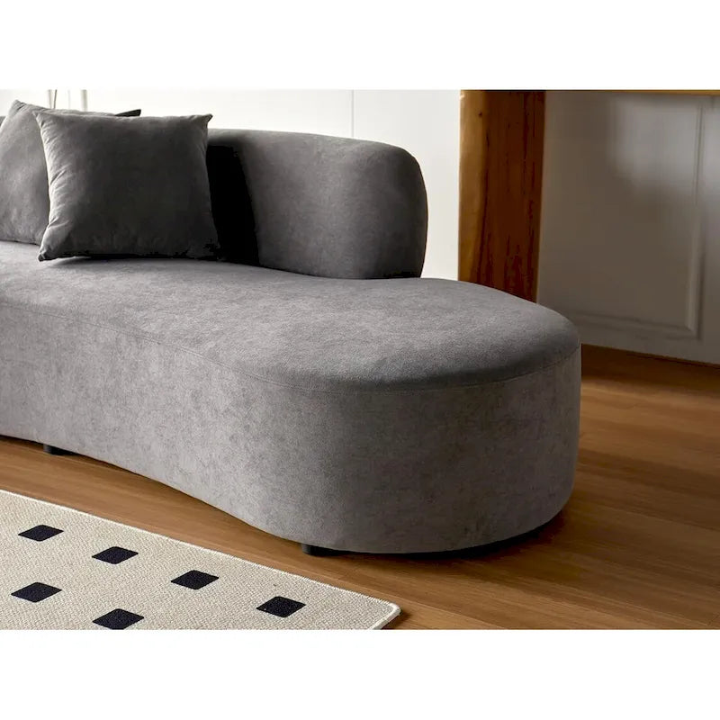 90.2-Inch Curved Velvet Half Moon Sofa for Living Room 13