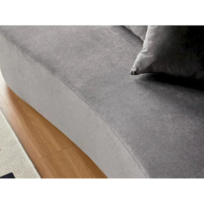90.2-Inch Curved Velvet Half Moon Sofa for Living Room 16