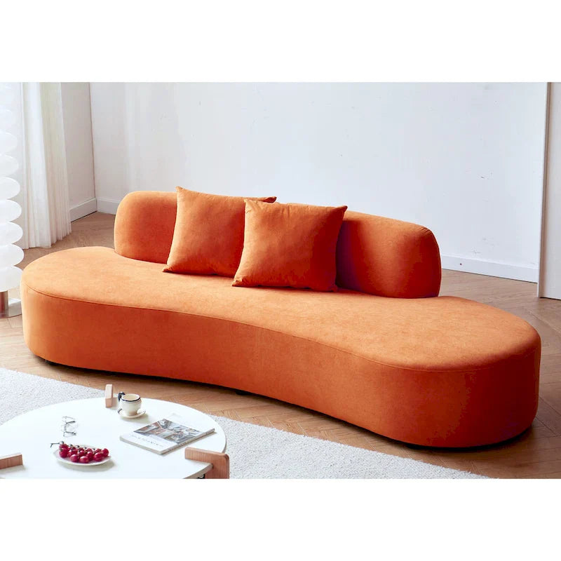 90.2-Inch Curved Velvet Half Moon Sofa for Living Room 17