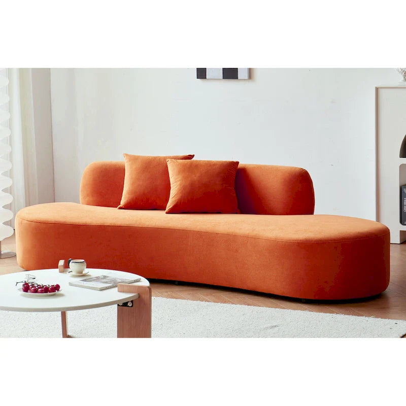 90.2-Inch Curved Velvet Half Moon Sofa for Living Room 18