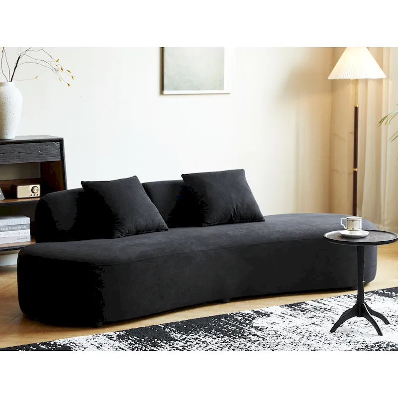 90.2-Inch Curved Velvet Half Moon Sofa for Living Room 25