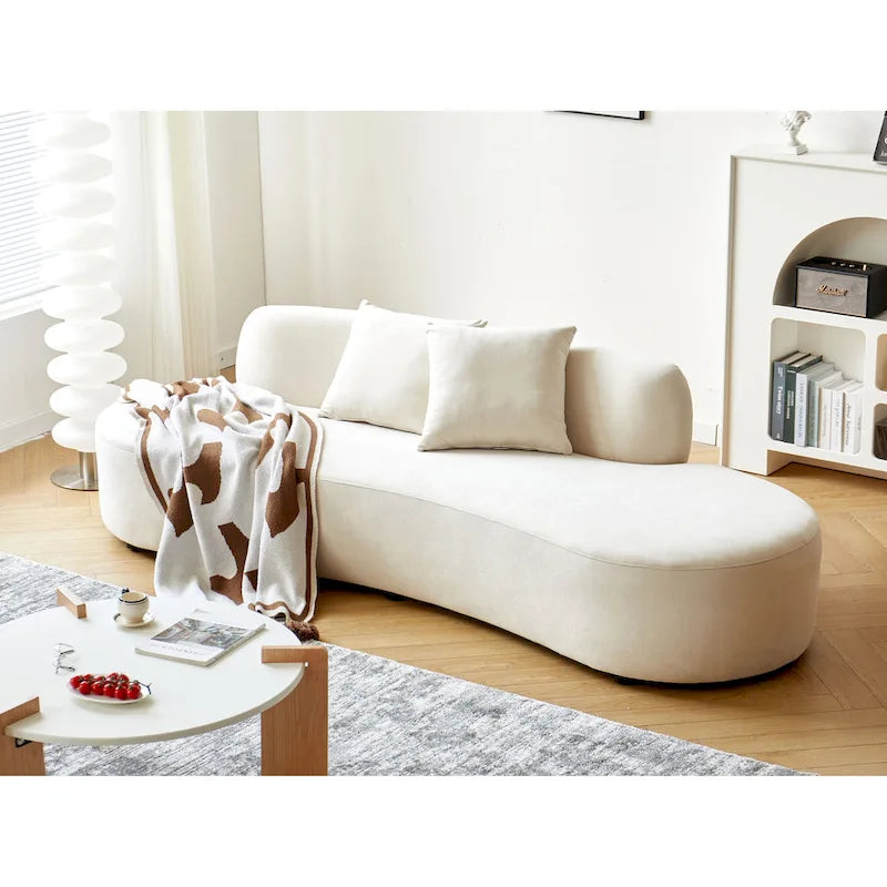 90.2-Inch Curved Velvet Half Moon Sofa for Living Room 34