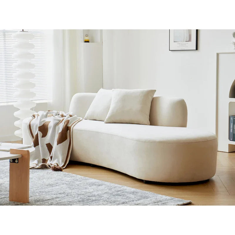 90.2-Inch Curved Velvet Half Moon Sofa for Living Room 36
