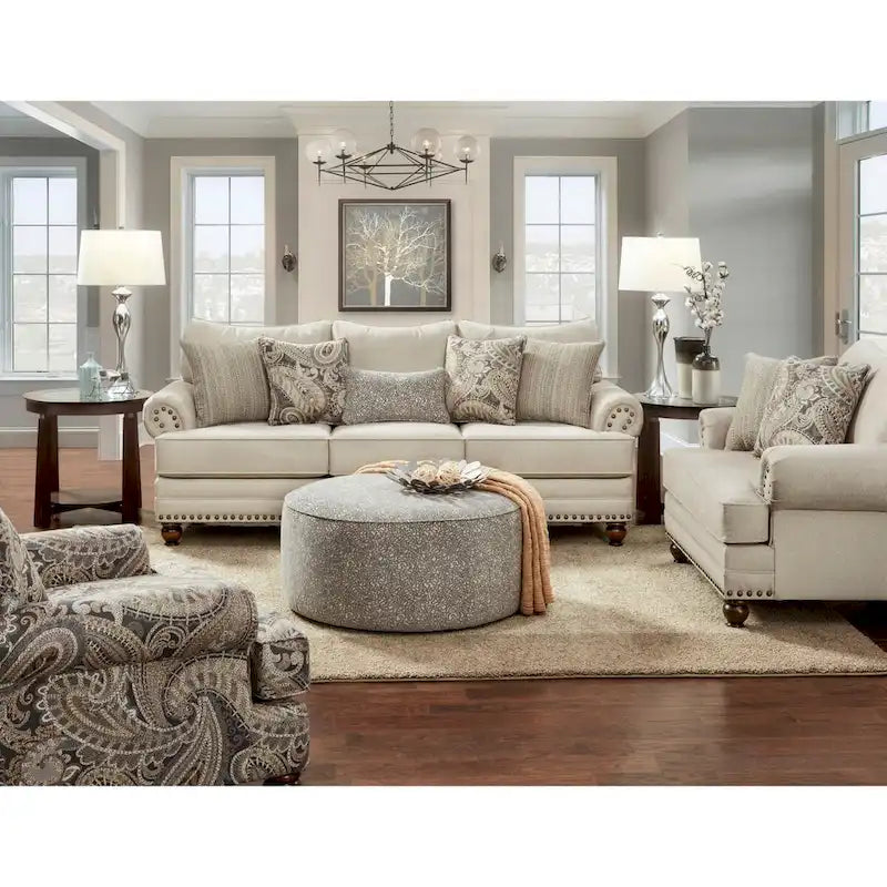 Capernicus Beige Paisley Pattern Accent Chair 3