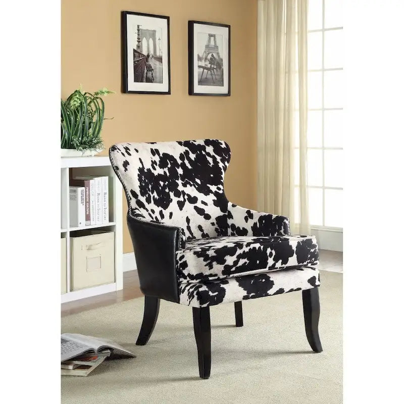 Chic and Cozy Black/White Accent Chair 1