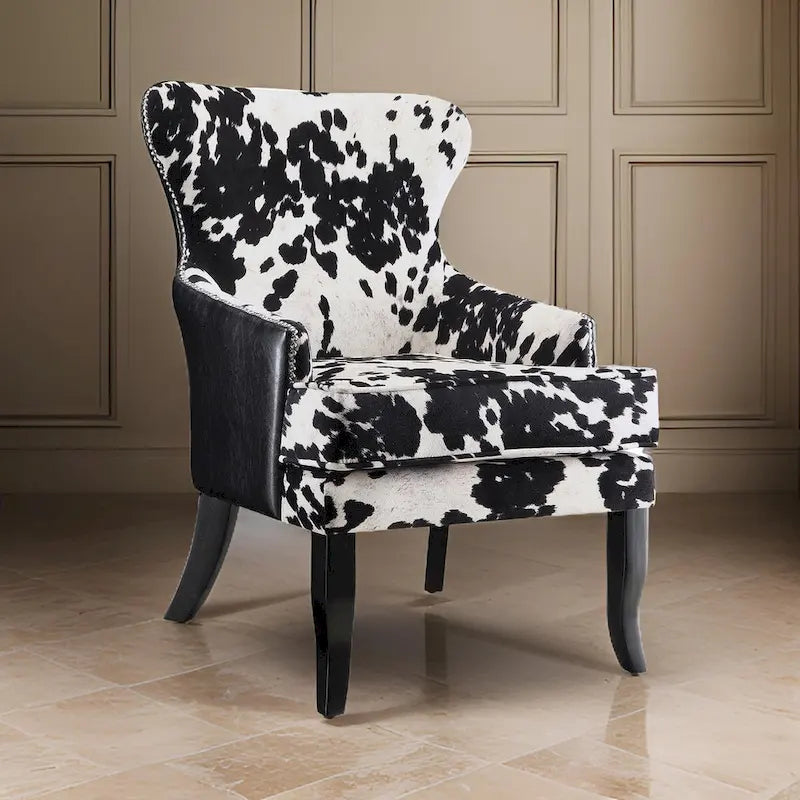 Chic and Cozy Black/White Accent Chair 2