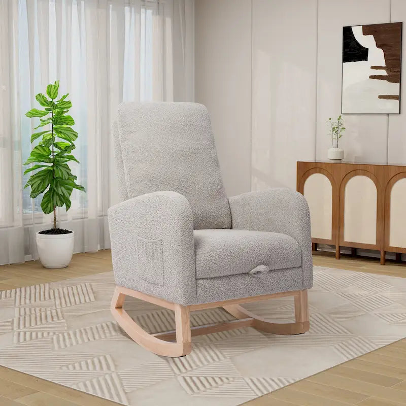 Ergonomic High Back Rocking Chair with Adjustable Footrest 37