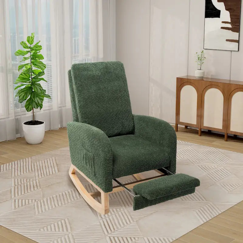 Ergonomic High Back Rocking Chair with Adjustable Footrest 39