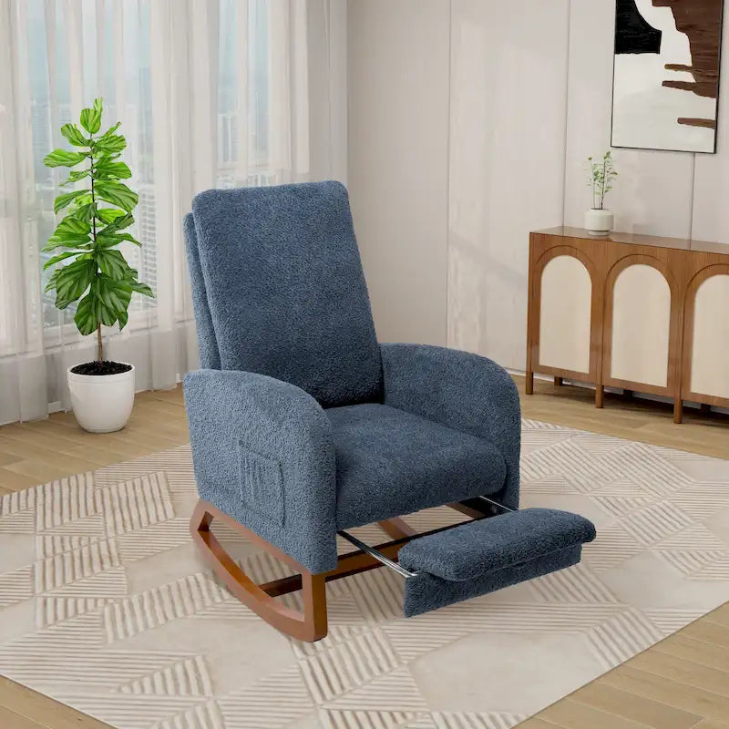 Ergonomic High Back Rocking Chair with Adjustable Footrest 41