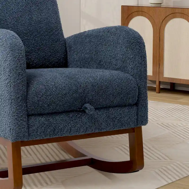 Ergonomic High Back Rocking Chair with Adjustable Footrest 17