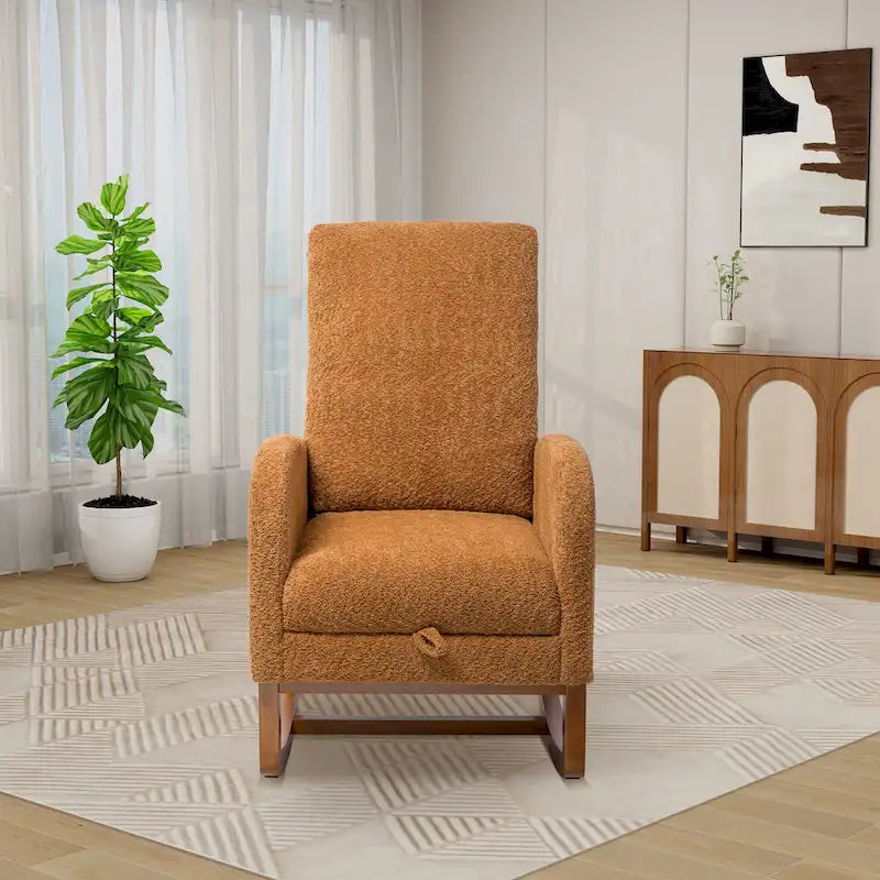 Ergonomic High Back Rocking Chair with Adjustable Footrest 20