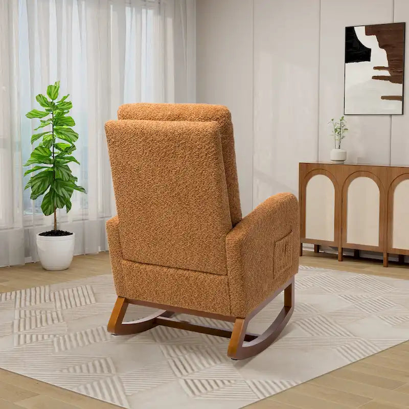 Ergonomic High Back Rocking Chair with Adjustable Footrest 22