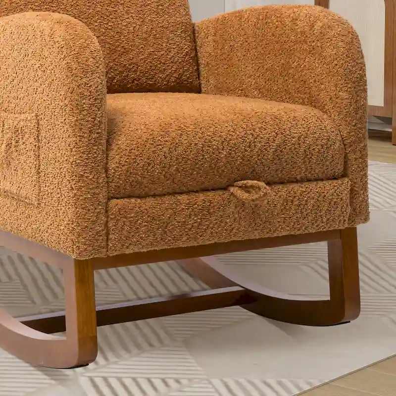 Ergonomic High Back Rocking Chair with Adjustable Footrest 23