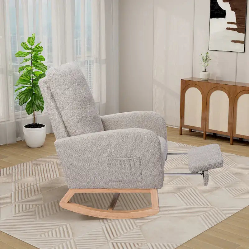 Ergonomic High Back Rocking Chair with Adjustable Footrest 27