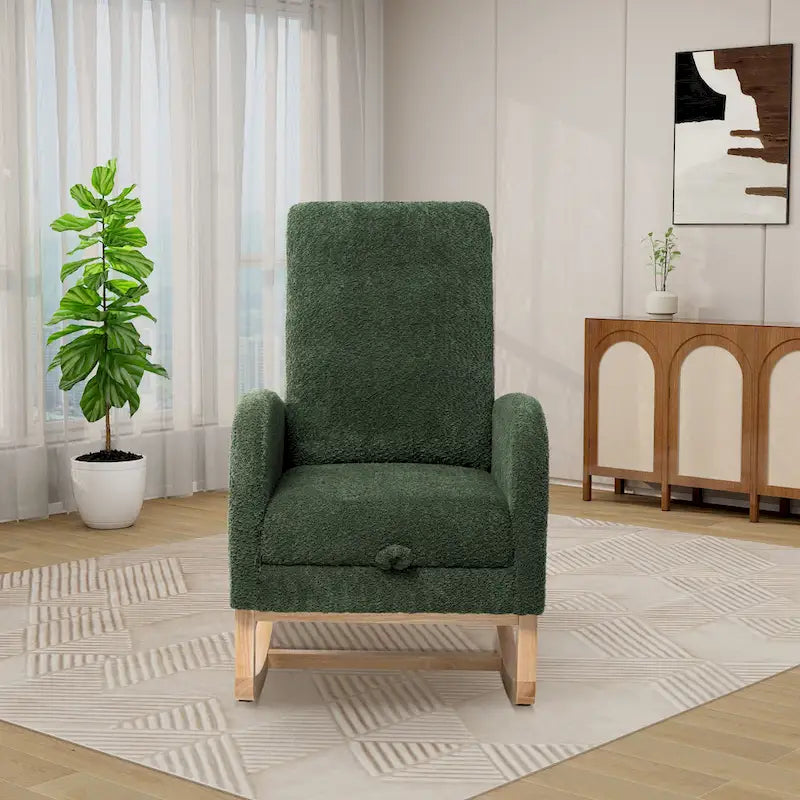 Ergonomic High Back Rocking Chair with Adjustable Footrest 32
