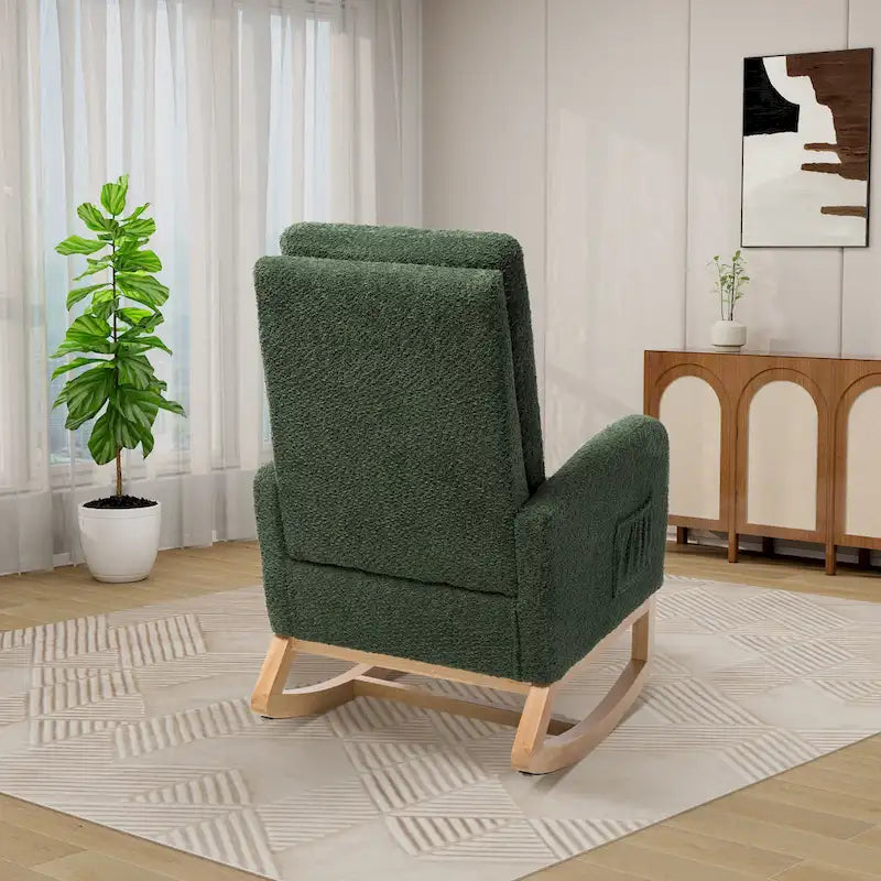 Ergonomic High Back Rocking Chair with Adjustable Footrest 33