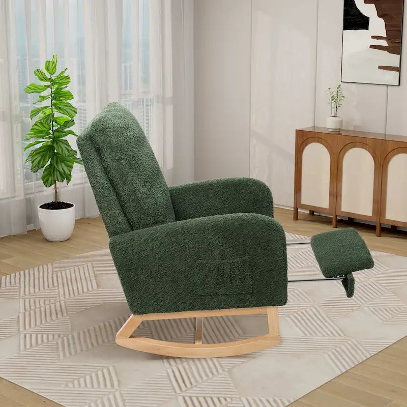 Ergonomic High Back Rocking Chair with Adjustable Footrest 35